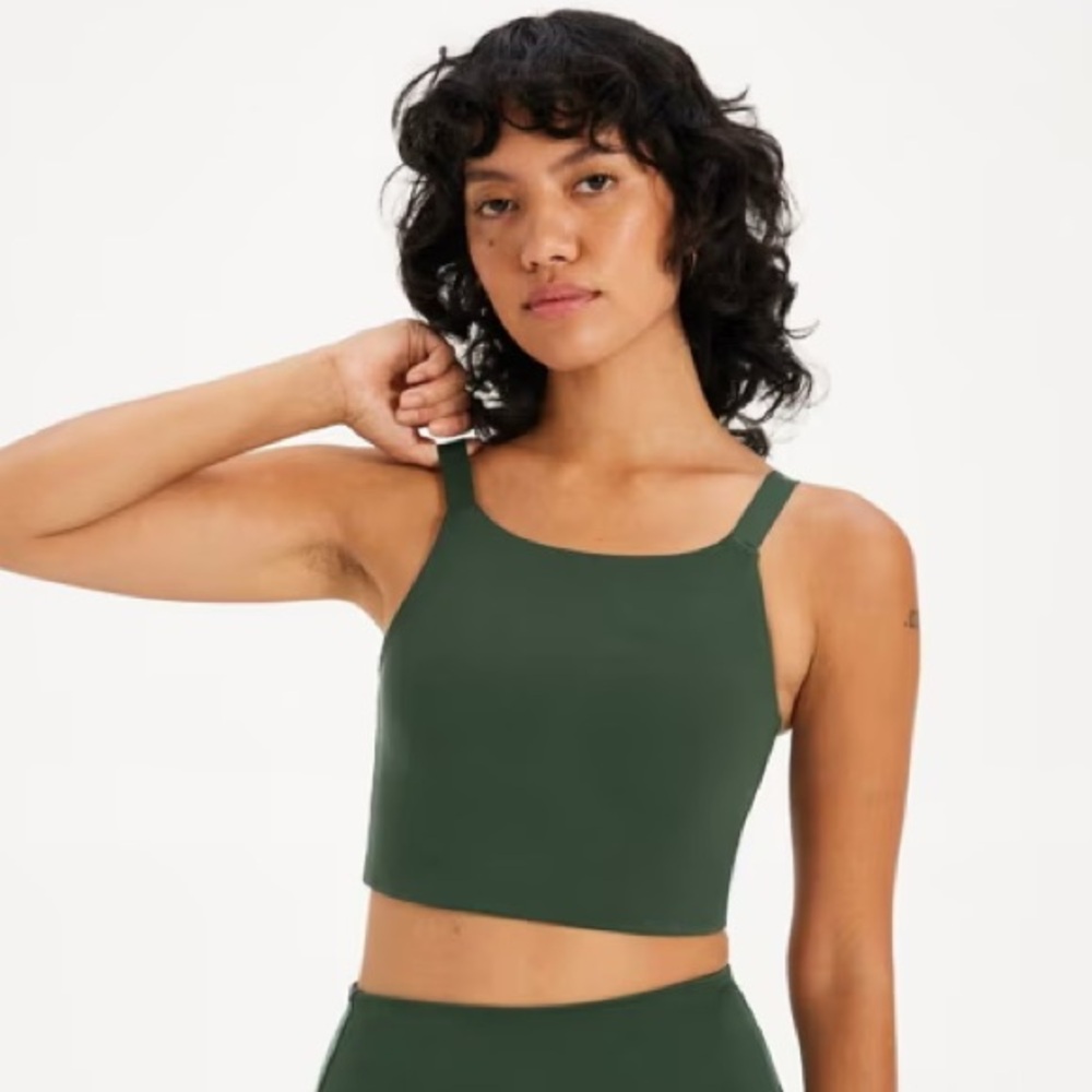 Girlfriend Collective Mia High Neck Sports Bra Moss Small